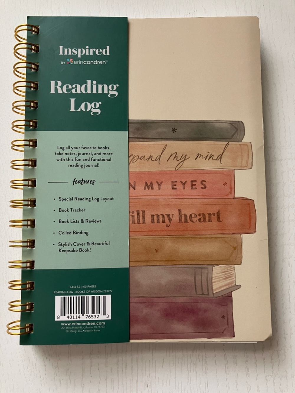 Inspired By Erin Condon Reading Journal (NWT)